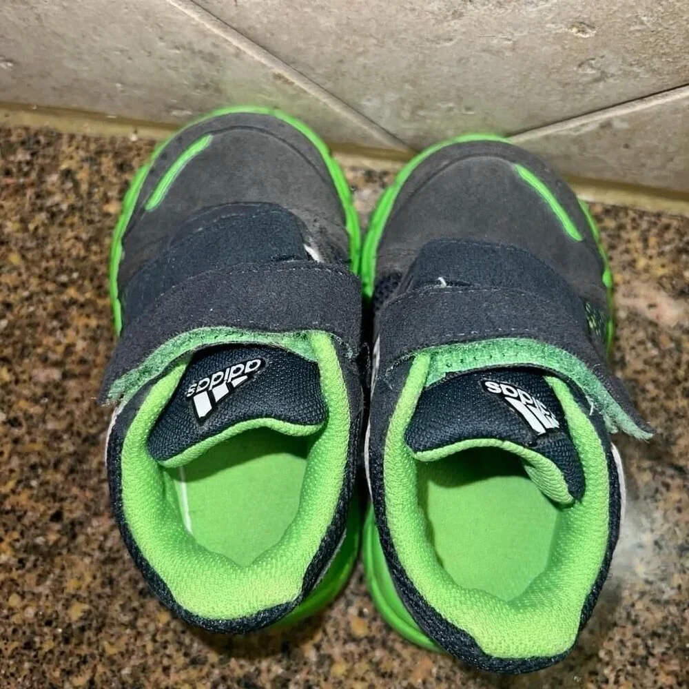 Adidas Sneakers Black Green Toddler Size 5